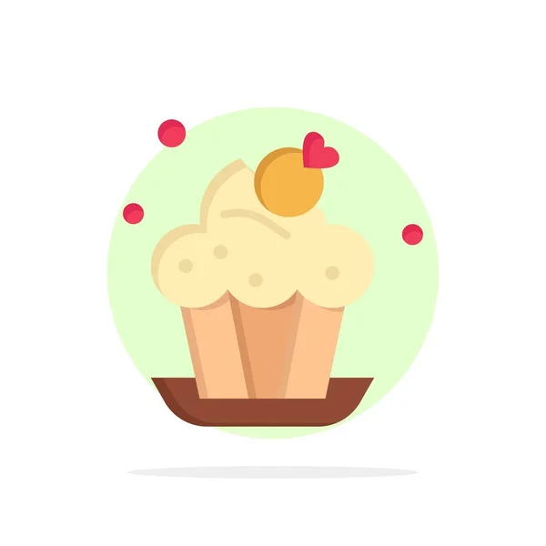Piekarnia, ciasto, Puchar, deser Abstrakcja koło tło płaski kolor — Wektor stockowy