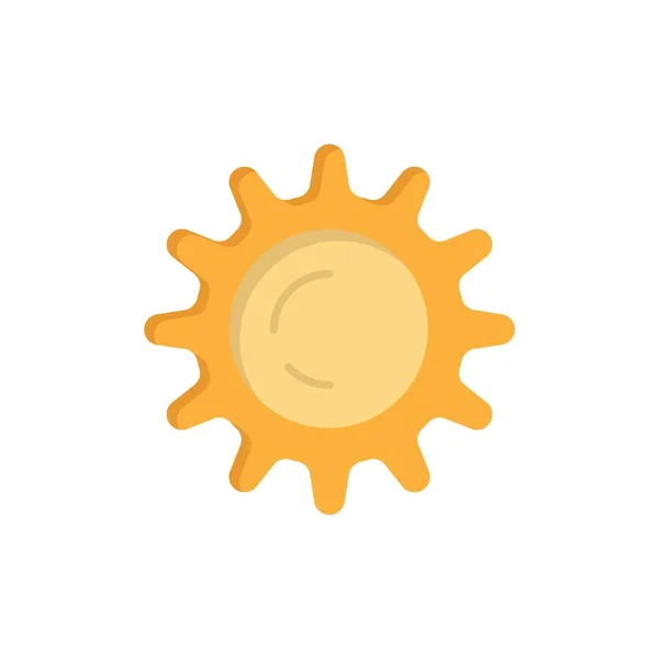 Ήλιος, ημέρα, φως επίπεδη χρώμα Icon. Διανυσματικό εικονίδιο banner πρότυπο — Διανυσματικό Αρχείο