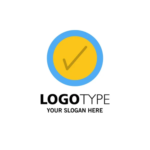 Tick, Interface, User Business Logo Template. Flat Color — Stock Vector