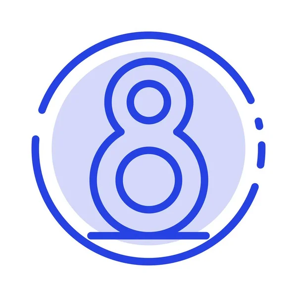 Eight, 8th, 8, Blue Dotted Line Icon — стоковый вектор