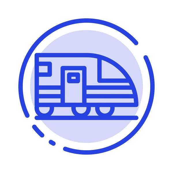 Station, Subway, Train, Transportation Blue Dotted Line Line Ico — Stock Vector