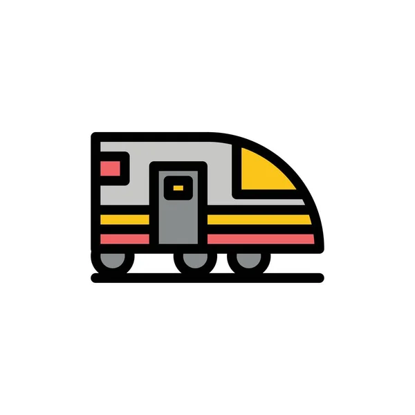 Estación, metro, tren, transporte Icono de color plano. Vector — Vector de stock