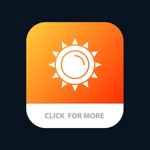 Sole, luminosità, luce, pulsante dell'app Spring Mobile. Android e IO — Vettoriale Stock