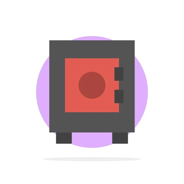 Locker, bloqueio, abstrato do usuário círculo fundo cor plana ícone — Vetor de Stock