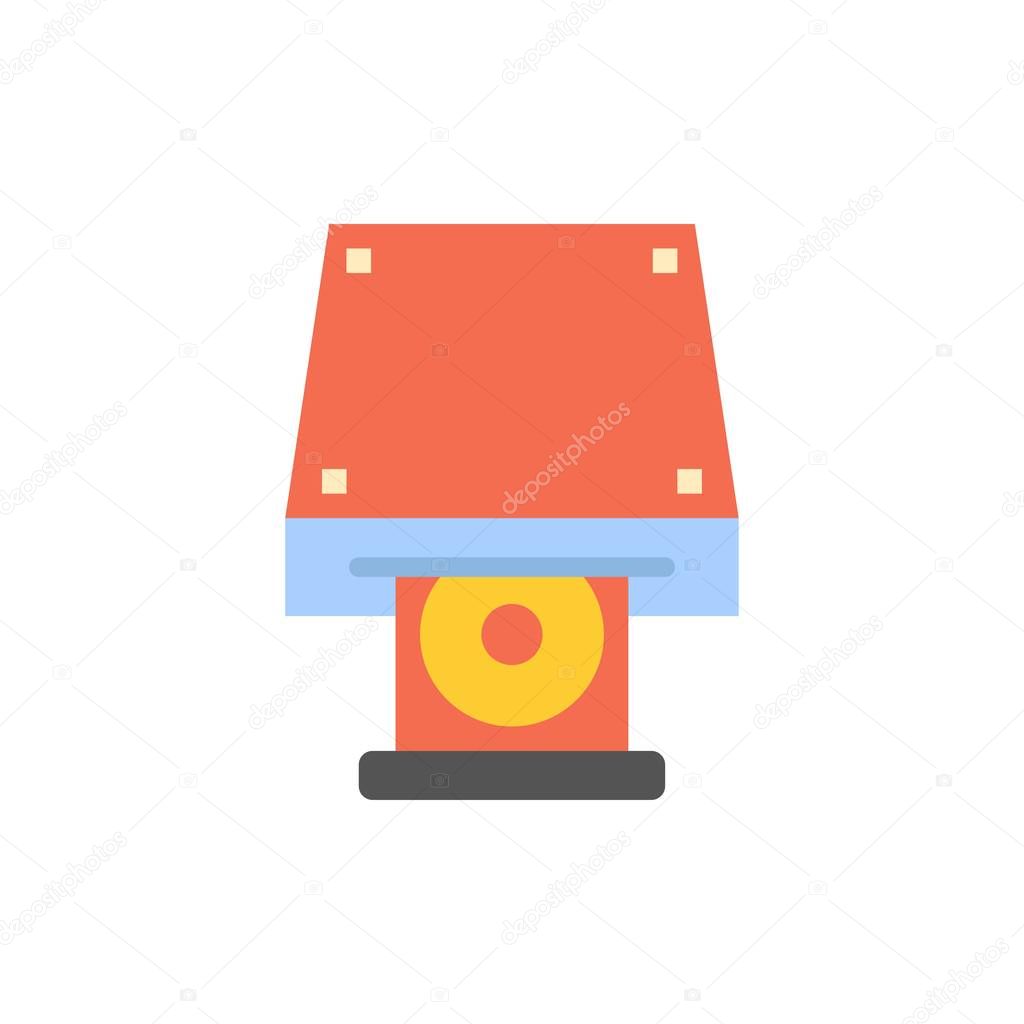 Dvd, CDROM, Data Storage, Disk, Rom  Flat Color Icon. Vector ico
