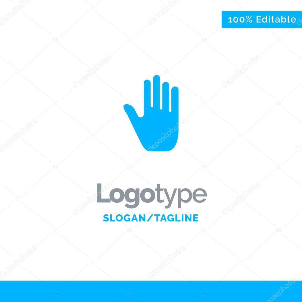 Body Language, Gestures, Hand, Interface, Blue Solid Logo Templa