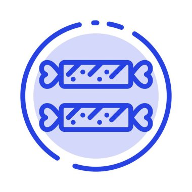 Tatlı, Şeker, Paskalya, Tatil Mavi Noktalı Çizgi Hattı Simgesi