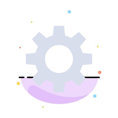 Romzicon, Ayar, Dişli Soyut Düz Renk Simgesi Şablonu