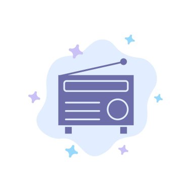 Radyo, Fm, Audio, Medya Mavi Simgesi Soyut Bulut Arkaplanı