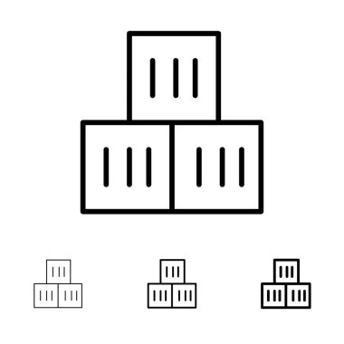 Kutu, İyi, Lojistik, Ulaşım Kalın ve ince siyah çizgi ico