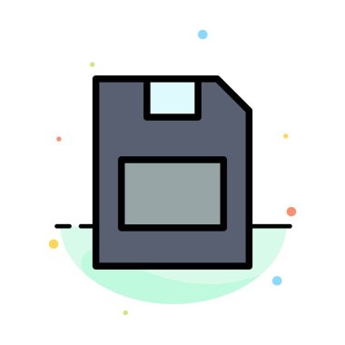 Kart, Bellek Kartı, Depolama, Veri Soyut Düz Renk Simgesi Templa