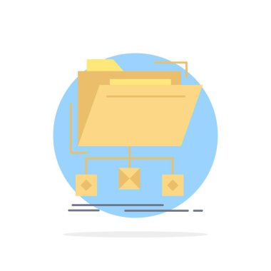 yedekleme, veri, dosya, klasör, ağ Düz Renk Simgesi Vektör