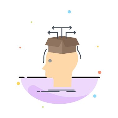 Veri, çıkarma, baş, bilgi, paylaşımı Düz Renk Simge Vecto