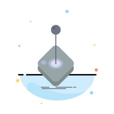 Arcade, oyun, oyun, joystick, sopa düz renk simge vektör