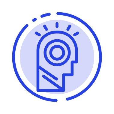 Fikir, Işık, Adam, Şapka Mavi Noktalı Satır Simgesi