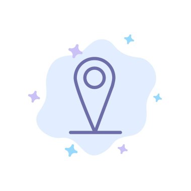 Konum , Harita, Soyut Bulut Arka Planda Mavi Simgeyi İkile