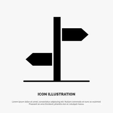 Yön, Lojistik, Pano, İşaret katı Glyph Simgesi vektör