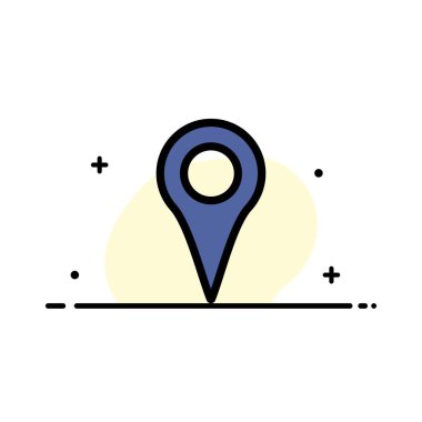 Coğrafi konum, Konum, Harita, Pin İş Düz Hat Dolu Simge