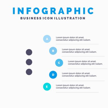 App, Telefon, Ui Katı Simge Infographics 5 Adımlar Sunum Geri