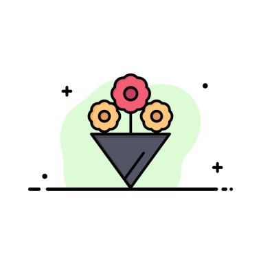 Çiçek, Hediyelik İş Logo Şablonu. Düz Renk