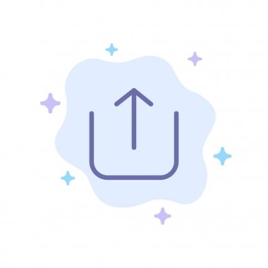 Soyut Bulut Arka Planında Instagram, Yukarı, Mavi Simge Yükle