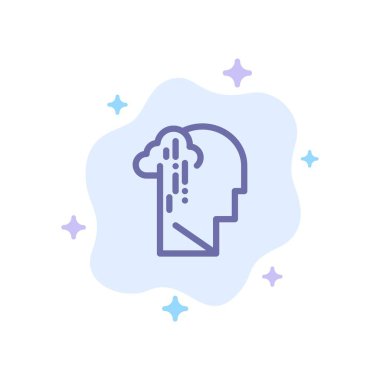 Depresyon, keder, Insan, melankoli, Sad mavi simge soyut 