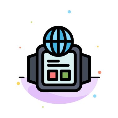 Teknoloji, İzle, Dünya Soyut Düz Renk Simge Şablonu