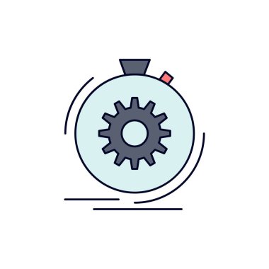 Eylem, hızlı, performans, süreç, hız düz renk simge vektör