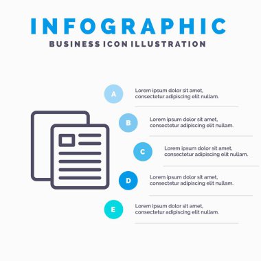Eğitim, Okul, Test, Okul Hattı simgesi ile 5 adımda sunum