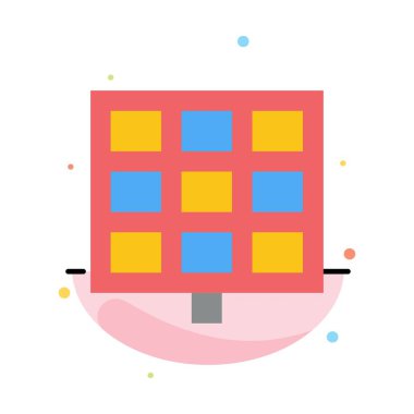 Panel, Güneş, İnşaat Soyut Düz Renk Simgesi Şablonu