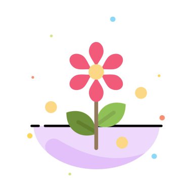 Çiçek, Paskalya, Doğa Soyut Düz Renk Simgesi Şablonu