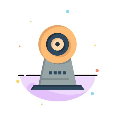 Kamera, Webcam, Güvenlik, Otel Soyut Düz Renk Simge Templat