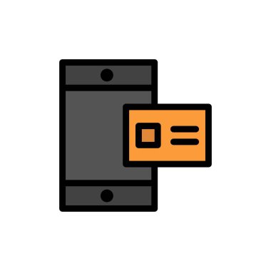 Mobil, online, tebeşir, profil düz renk simgesi. Vektör simgesi yasağı