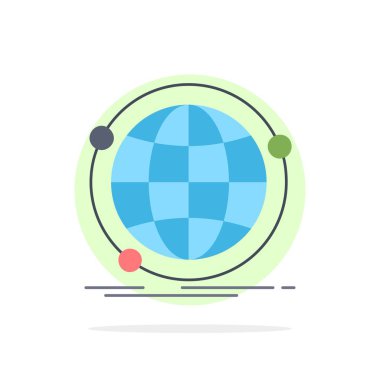 Veri, küresel, internet, ağ, web Düz Renk Simge Vektör