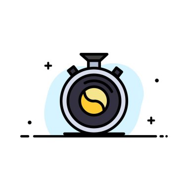 Saat, Konsantrasyon, Meditasyon, Uygulama İş Düz Çizgi Dolu Simge Vektör Banner Şablon