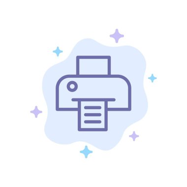 Soyut Bulut Arka Planında Yazıcı, Yazdırma, Mavi Simge Yazdır