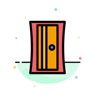 Eğitim, Keskinleştirme, Araç Soyut Düz Renk Simgesi Şablonu