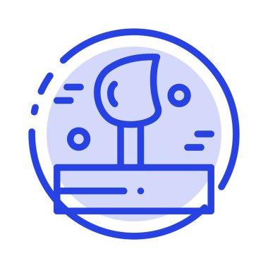 Üfleme, Hava Durumu, Rüzgar, Kış Mavisi Noktalı Çizgi Simgesi