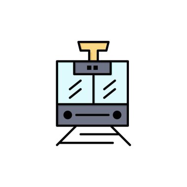 Tren, Kamu, Servis, Araç Düz Renk Simgesi. Vektör simgesi ba