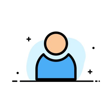 Avatar, Kullanıcı, Temel İş Düz Hat Dolu Simge Vektör Banne