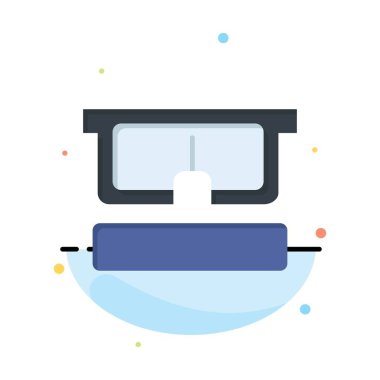 Sanal, Gözlük, Medikal, Göz Soyut Düz Renk Simgesi Şablonu