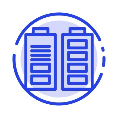 Akümülatör, Pil, Güç, Tam Mavi Noktalı Çizgi Simgesi