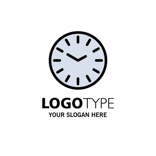 Čas, hodiny, šablona pro čištění obchodního loga. Plochá barva — Stockový vektor