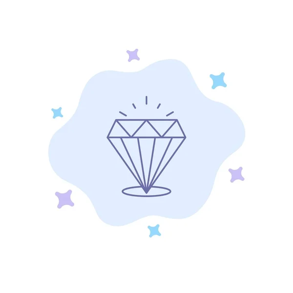 Diamante, Brilho, Caro, Ícone azul de pedra em Bac nuvem abstrata — Vetor de Stock