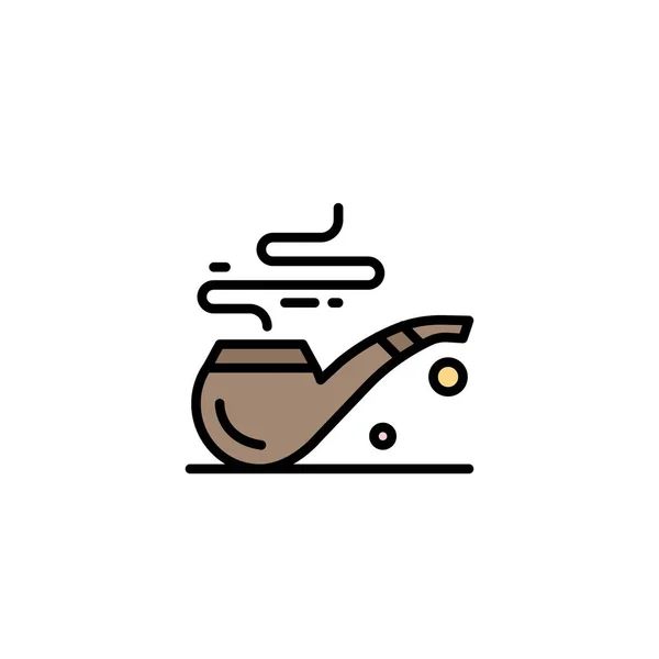 Pipe, Smoke, St. Patrick, Tube Business Logo Template. Colo piatto — Vettoriale Stock