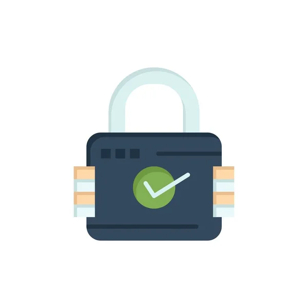Cerradura, candado, seguridad, seguro icono de color plano. Icono del vector ba — Vector de stock