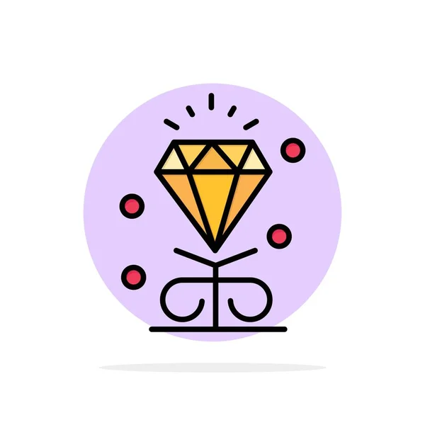 Diamant, Amour, Coeur, Mariage Cercle abstrait Arrière-plan Flat co — Image vectorielle