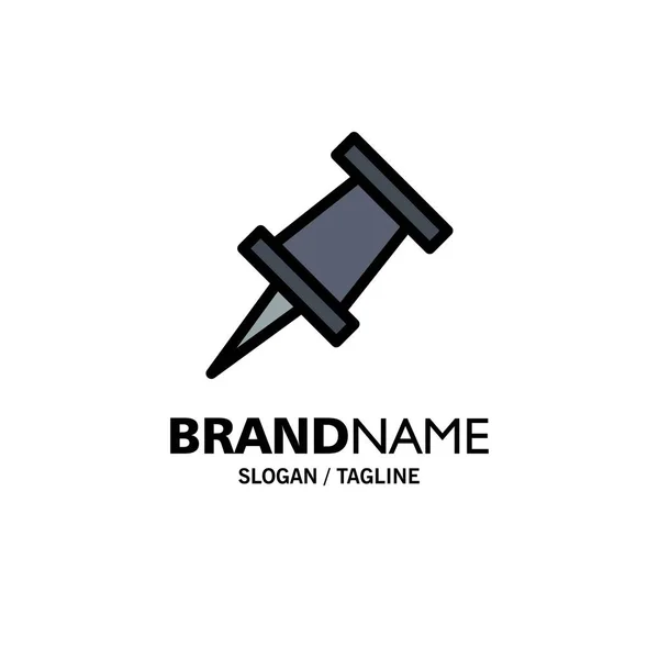 Marcador, Pin Business Logo Template. Color plano — Archivo Imágenes Vectoriales