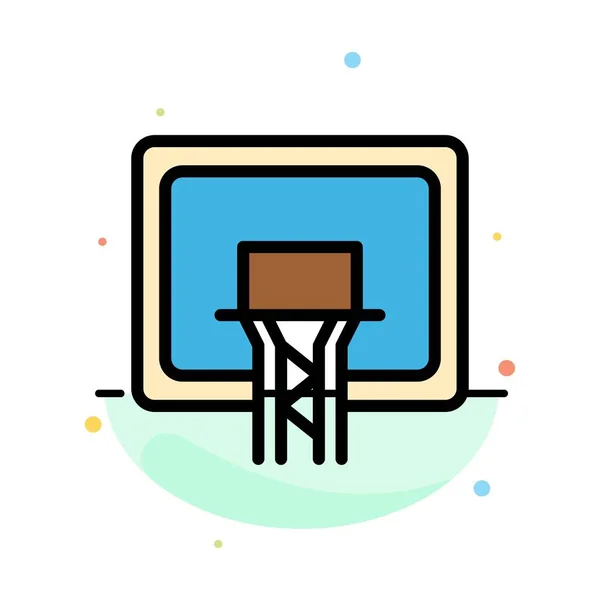 Backboard, Cesta, Basquete, Tabuleiro Abstract Flat Color Icon Te — Vetor de Stock