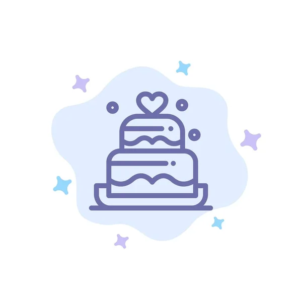 Cake, Love, Heart, Wedding Blue Icon on Abstract Cloud Backgroun — Stock Vector